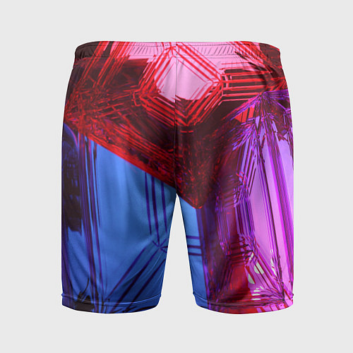 Мужские спортивные шорты Ледяные кубы - Красный, синий, розовый / 3D-принт – фото 2