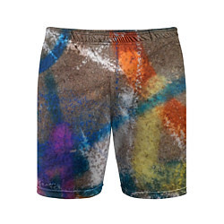 Мужские спортивные шорты Рисунок цветными мелками на асфальте