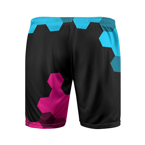 Мужские спортивные шорты Zelda - neon gradient: надпись, символ / 3D-принт – фото 2