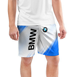 Шорты спортивные мужские Bmw синяя текстура, цвет: 3D-принт — фото 2