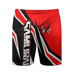Мужские спортивные шорты Samurai - Киберпанк 2077 - Красный спорт