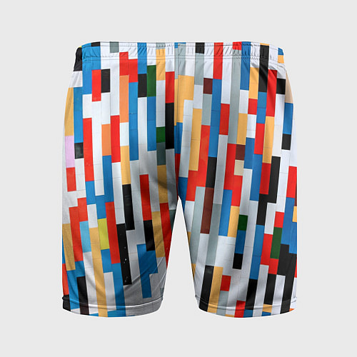 Мужские спортивные шорты Геометрическое множество разноцветных блоков / 3D-принт – фото 2