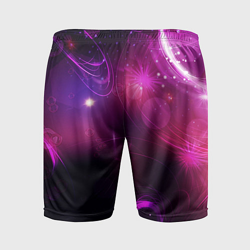 Мужские спортивные шорты Фиолетовые неоновые блики / 3D-принт – фото 2