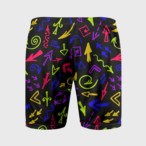 Мужские спортивные шорты Паттерн из разноцветных стрелочек / 3D-принт – фото 2