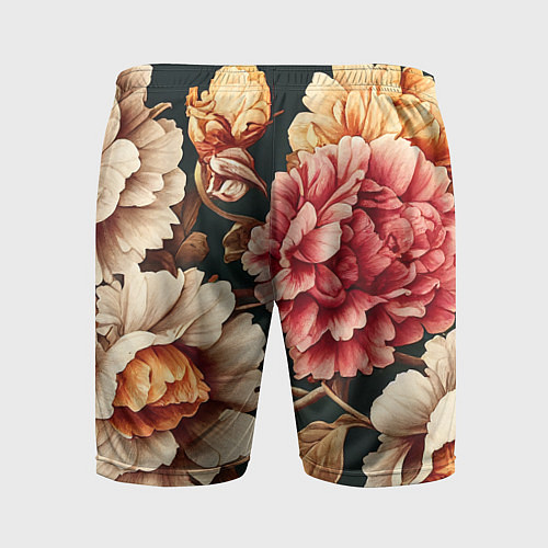 Мужские спортивные шорты Цветы в стиле рококо / 3D-принт – фото 2