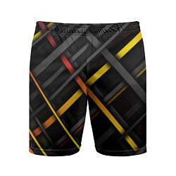 Шорты спортивные мужские Цветные переплетающиеся линии, цвет: 3D-принт