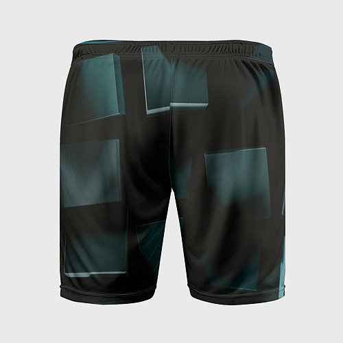 Мужские спортивные шорты Геометрические тёмные кубы / 3D-принт – фото 2
