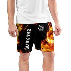 Шорты спортивные мужские Blink 182 и пылающий огонь, цвет: 3D-принт — фото 2