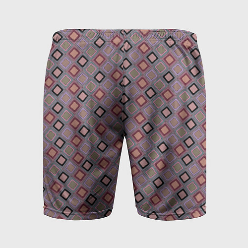 Мужские спортивные шорты Разноцветные квадраты с зигзагами / 3D-принт – фото 2