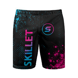 Шорты спортивные мужские Skillet - neon gradient: надпись, символ, цвет: 3D-принт