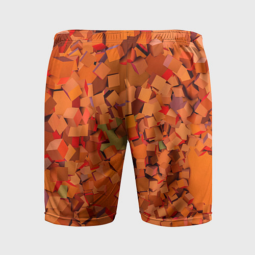 Мужские спортивные шорты Оранжевые кубы в абстракции / 3D-принт – фото 2