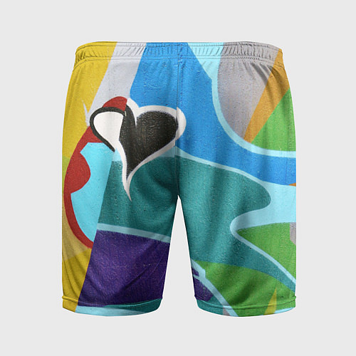 Мужские спортивные шорты Граффити сердце / 3D-принт – фото 2