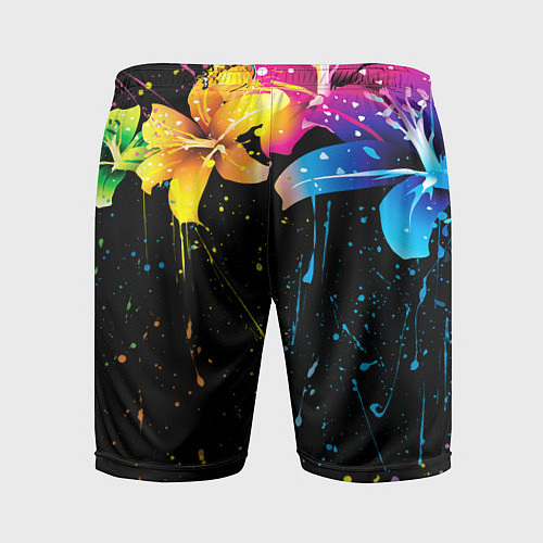 Мужские спортивные шорты Цветные лилии / 3D-принт – фото 2