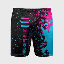 Мужские спортивные шорты OneRepublic - neon gradient: по-вертикали