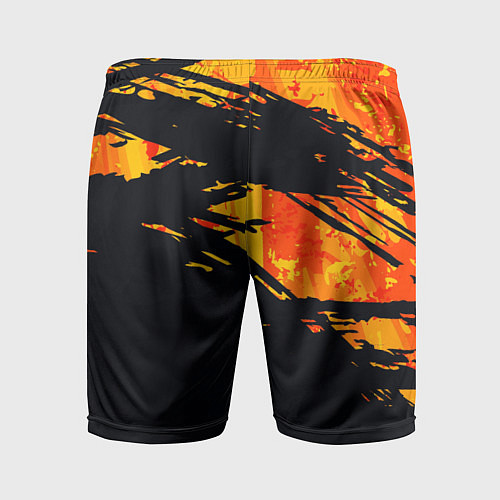 Мужские спортивные шорты Orange and black / 3D-принт – фото 2