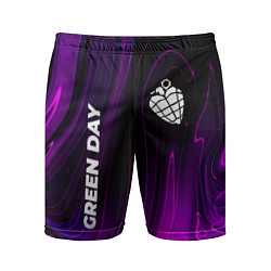 Шорты спортивные мужские Green Day violet plasma, цвет: 3D-принт