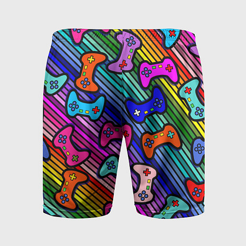 Мужские спортивные шорты Многоцветные полоски с джойстиками / 3D-принт – фото 2