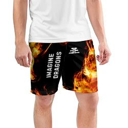 Шорты спортивные мужские Imagine Dragons и пылающий огонь, цвет: 3D-принт — фото 2
