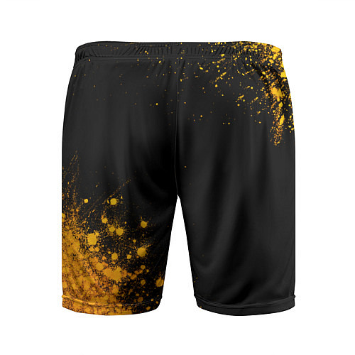 Мужские спортивные шорты My Chemical Romance - gold gradient: надпись, симв / 3D-принт – фото 2