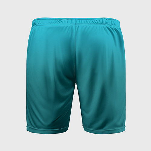 Мужские спортивные шорты Градиент бирюзовый / 3D-принт – фото 2