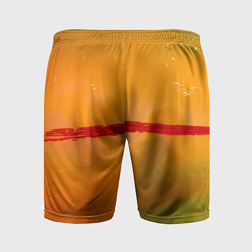 Мужские спортивные шорты Оранжевый туман и красная краска / 3D-принт – фото 2