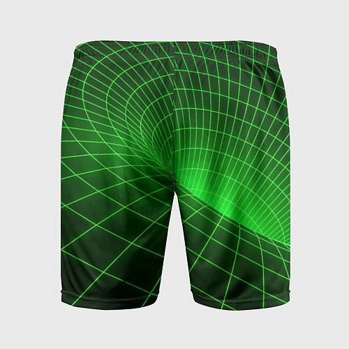 Мужские спортивные шорты Зелёная неоновая чёрная дыра / 3D-принт – фото 2