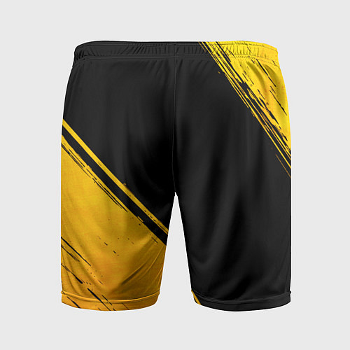 Мужские спортивные шорты Dead by Daylight - gold gradient: надпись, символ / 3D-принт – фото 2