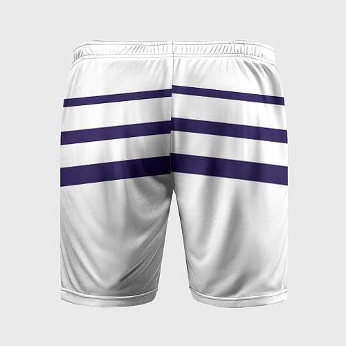 Мужские спортивные шорты FIRM белая с синими полосами / 3D-принт – фото 2