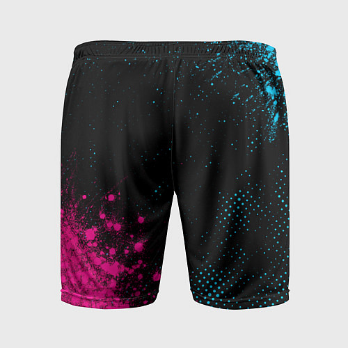 Мужские спортивные шорты Queen - neon gradient: надпись, символ / 3D-принт – фото 2