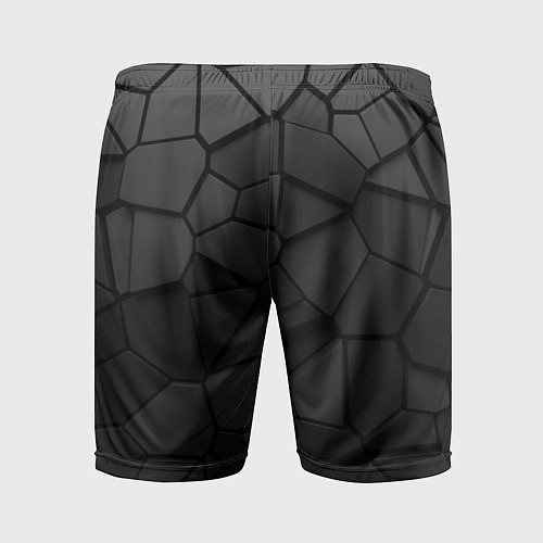 Мужские спортивные шорты Черные стальные плиты / 3D-принт – фото 2