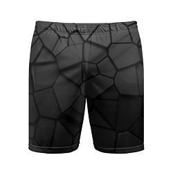 Шорты спортивные мужские Черные стальные плиты, цвет: 3D-принт