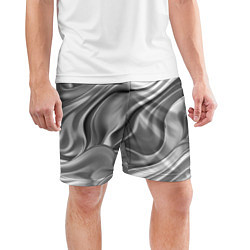 Шорты спортивные мужские Плавленное серебро, цвет: 3D-принт — фото 2