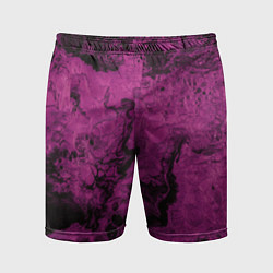 Шорты спортивные мужские Тёмно-розовые краски во тьме, цвет: 3D-принт