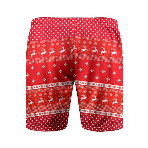 Мужские спортивные шорты Праздничный красный свитер / 3D-принт – фото 2