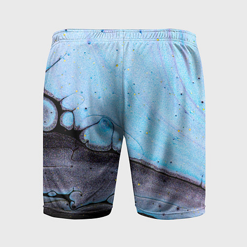 Мужские спортивные шорты Синий и тёмный песок и краски / 3D-принт – фото 2