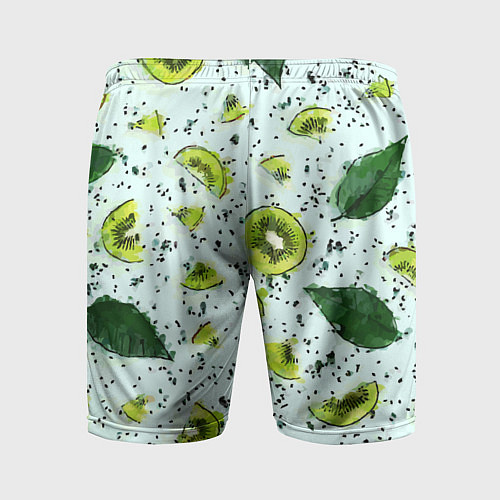 Мужские спортивные шорты Киви мята ментол - акварель / 3D-принт – фото 2