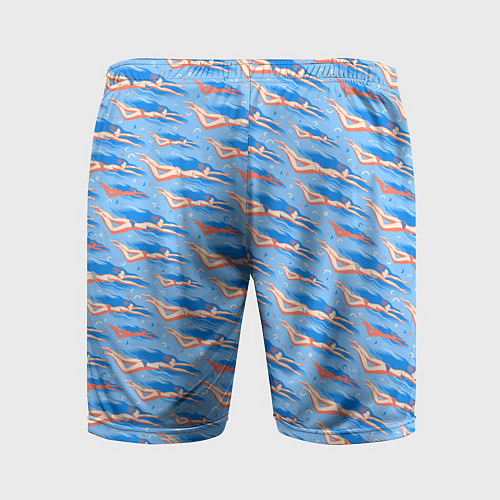 Мужские спортивные шорты Плывущие девушки на голубом фоне / 3D-принт – фото 2