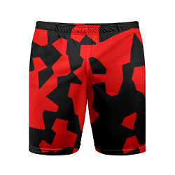 Шорты спортивные мужские Черно-красный авторский арт, цвет: 3D-принт