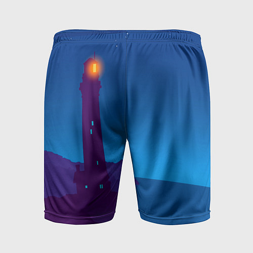 Мужские спортивные шорты Маяк в ночи / 3D-принт – фото 2