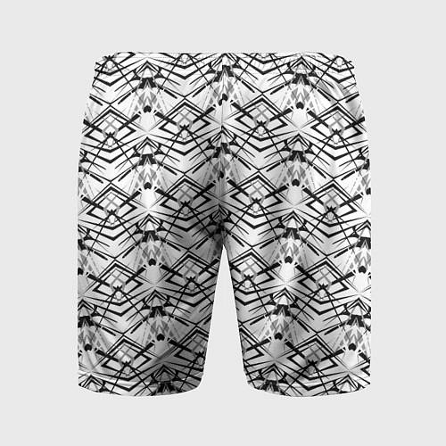 Мужские спортивные шорты Черно белый геометрический узор / 3D-принт – фото 2