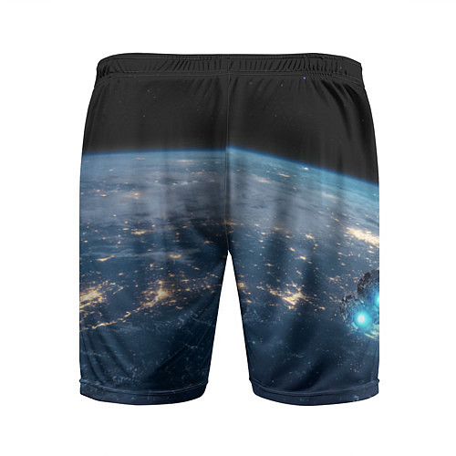 Мужские спортивные шорты Планета, космос и огни / 3D-принт – фото 2