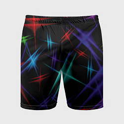 Шорты спортивные мужские Разноцветные лучи, цвет: 3D-принт