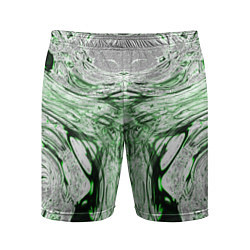 Шорты спортивные мужские Зеленый узор, цвет: 3D-принт