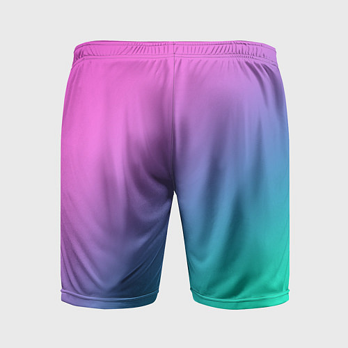 Мужские спортивные шорты Розовый с бирюзовым и синим градиент / 3D-принт – фото 2