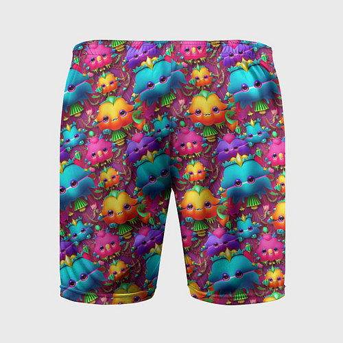 Мужские спортивные шорты Паттерн веселые Маленькие Монстры / 3D-принт – фото 2