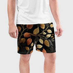 Шорты спортивные мужские Осеннее настроение - листья, цвет: 3D-принт — фото 2