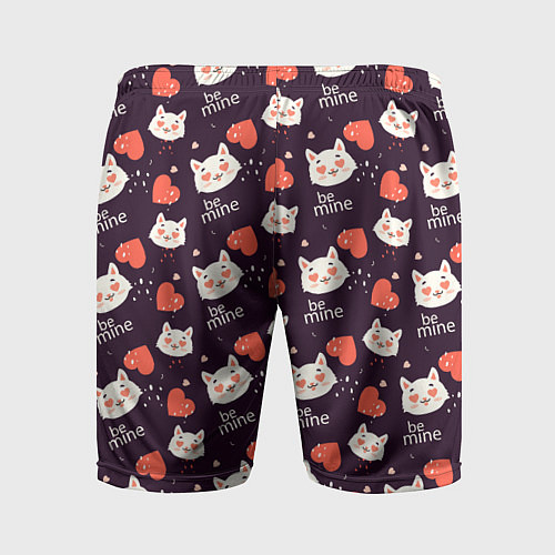 Мужские спортивные шорты Паттерн котика на темном фоне / 3D-принт – фото 2