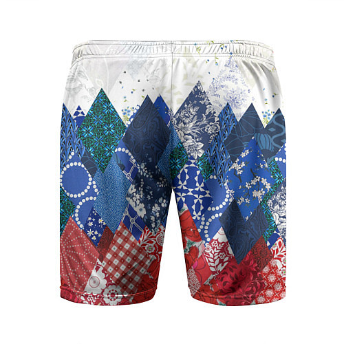 Мужские спортивные шорты Флаг России в стиле пэчворк / 3D-принт – фото 2