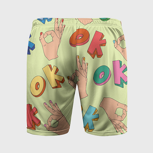 Мужские спортивные шорты Emoji ok / 3D-принт – фото 2