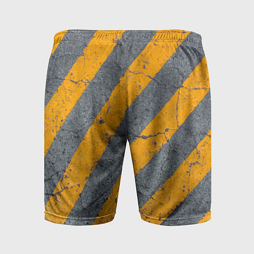 Мужские спортивные шорты Желтые полосы на бетоне / 3D-принт – фото 2